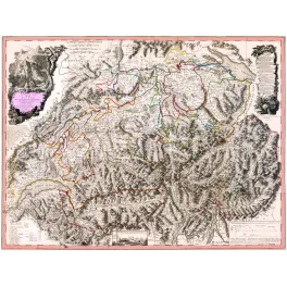 Fac-similé de carte ancienne Suisse XVIIIe – Les Treize Cantons