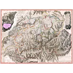 Fac-similé de carte ancienne Suisse XVIIIe – Les Treize Cantons