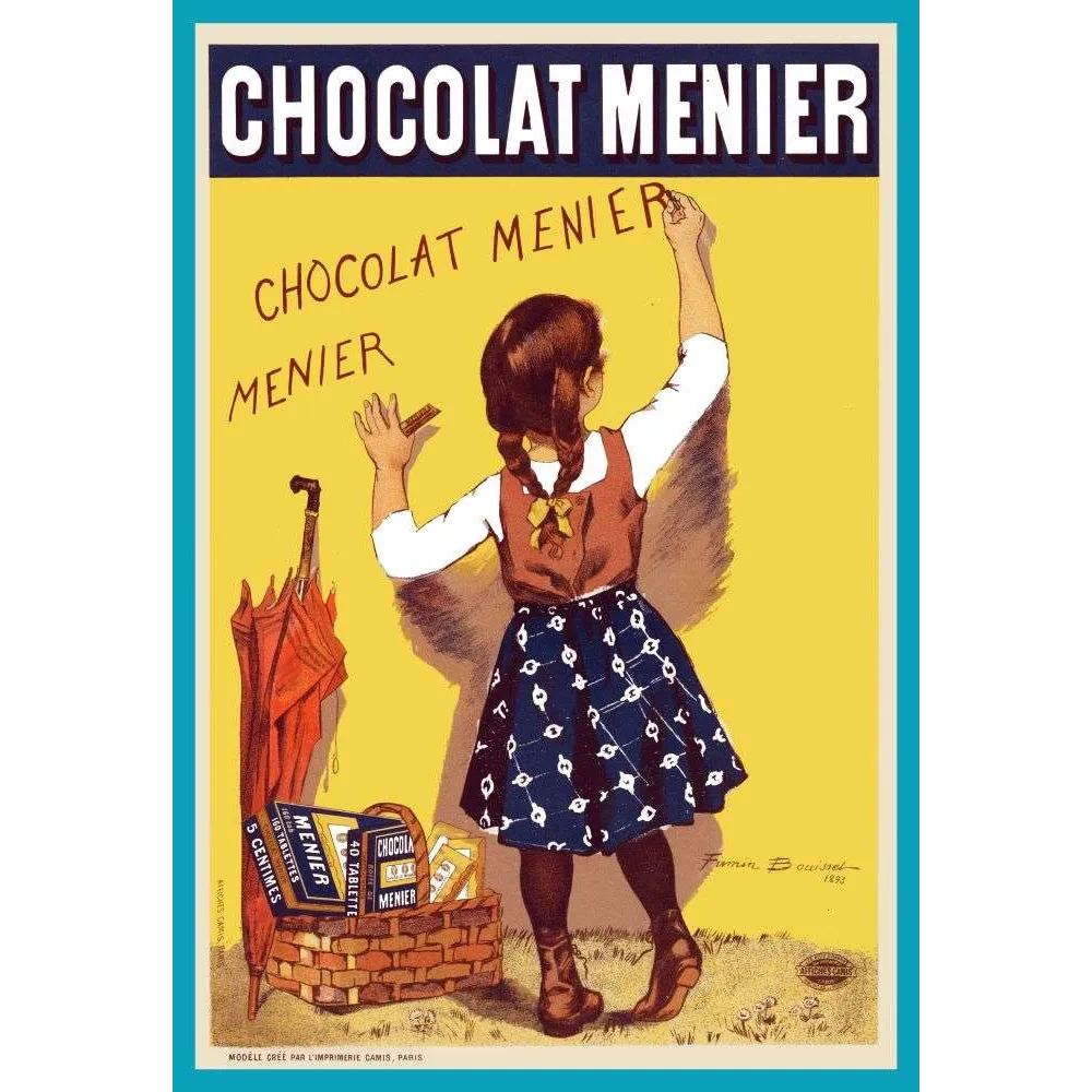 Chocolat Menier – pub vintage écolière Bouisset 1893