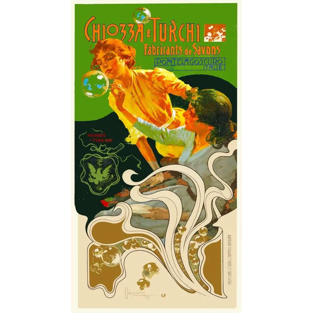 Chiozza e Turchi Savons – pub vintage Art Nouveau Italie 1899 Chiozza e Turchi Savons – pub vintage Art Nouveau Italie 1899