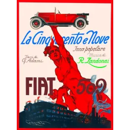 Fiat 509 – Affiche vintage italienne automobile années 1920 Codognato