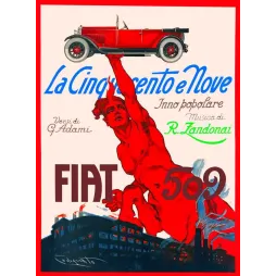 Fiat 509 – Affiche vintage italienne automobile années 1920 Codognato