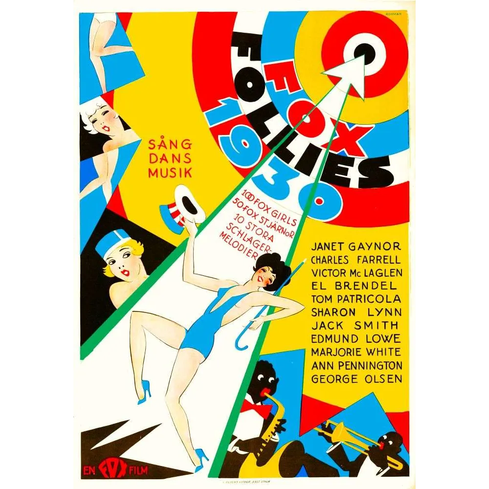 Affiche cinéma Fox Follies 1930 – Comédie musicale Art Déco Hollywood Affiche cinéma Fox Follies 1930 – Comédie musicale Art Déco Hollywood