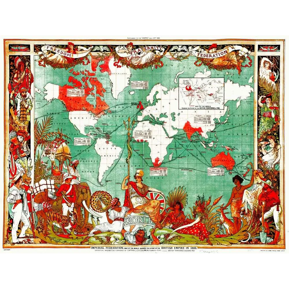 Carte Imperial Federation Empire britannique 1886 – The Graphic carte monde Carte Imperial Federation Empire britannique 1886 – The Graphic carte monde