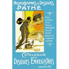 Pub vintage Pathé phonographe 1907 – Catalogue disques enregistrés Art Nouveau