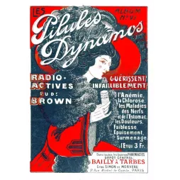 Pub vintage Pilules Dynamos radio-actives Dr Brown – Art Nouveau | Fin XIXe siècle