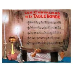 Illustration Chevaliers de la Table Ronde – Chanson à boire partition tonneau | France