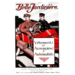 Pub vintage Belle Jardinière – Vêtements automobile Paris | Début XXe siècle
