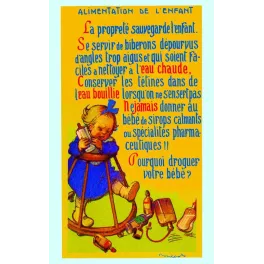 Carte éducative Alimentation Enfant – Hygiène biberon tétines | Début XXe siècle France