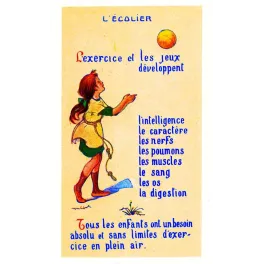 Carte éducative L'Écolier – Exercice et plein air | Début XXe siècle France