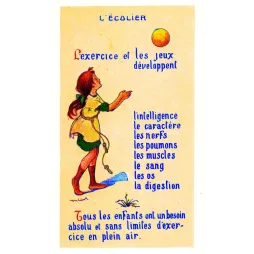 Carte éducative L'Écolier – Exercice et plein air | Début XXe siècle France