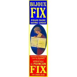 Pub vintage Bijoux Fix – Affiche publicitaire bijouterie | Années 1920 France