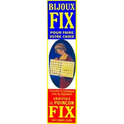 Pub vintage Bijoux Fix – Affiche publicitaire bijouterie | Années 1920 France