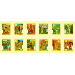 Calendrier Art Nouveau – Douze Mois de l'Année illustrés | Belle Époque France