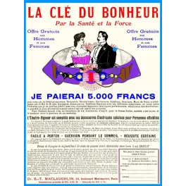 Clé du Bonheur Électro-Vigueur – Document pub vintage électrothérapie