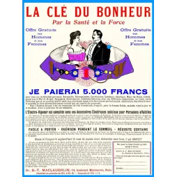Clé du Bonheur Électro-Vigueur – Document pub vintage électrothérapie