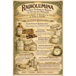 Radiolumina – Document pub vintage gamme produits au radium