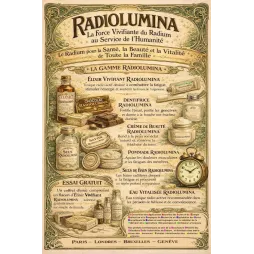 Radiolumina – Document pub vintage gamme produits au radium