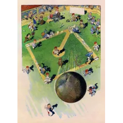 Match de Baseball – Illustration humoristique vintage américaine