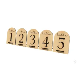 1 Numéro de table en bois avec support