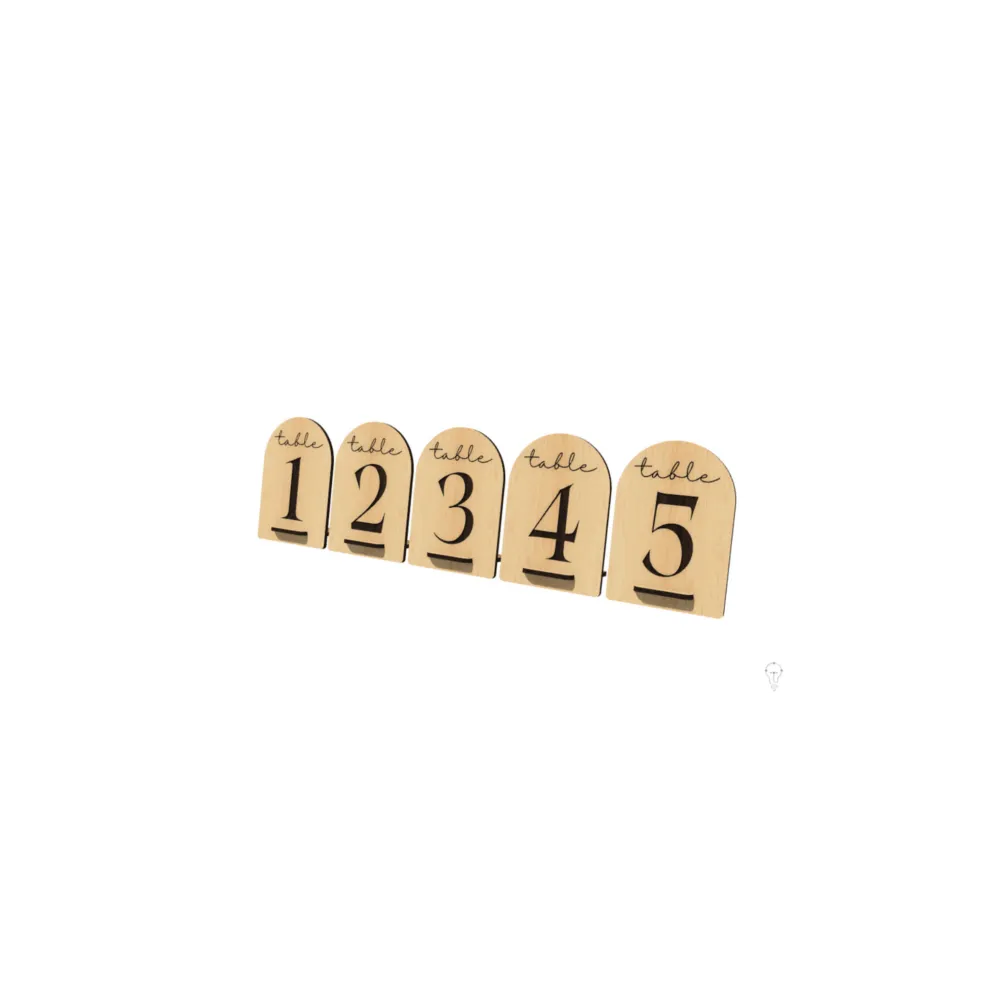 1 Numéro de table en bois avec support