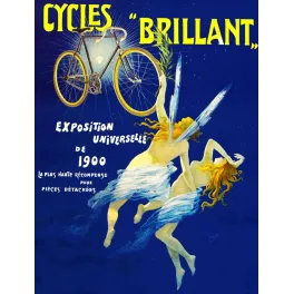 Cycles Brillant 1900 – Affiche pub vintage bicyclette Exposition Universelle