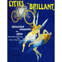 Cycles Brillant 1900 – Affiche pub vintage bicyclette Exposition Universelle