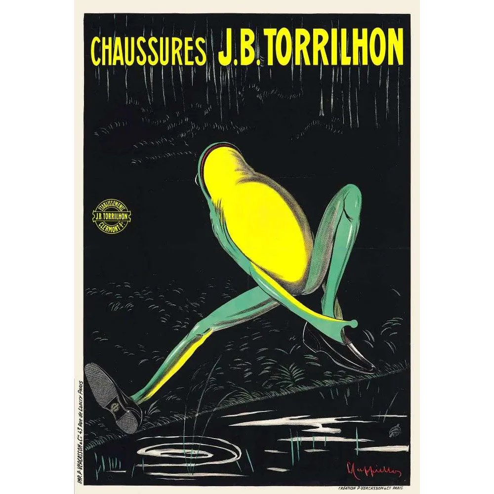 Chaussures Torrilhon – Affiche pub vintage grenouille Cappiello Chaussures Torrilhon – Affiche pub vintage grenouille Cappiello