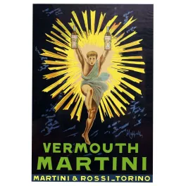Vermouth Martini – Affiche pub vintage Cappiello soleil Turin