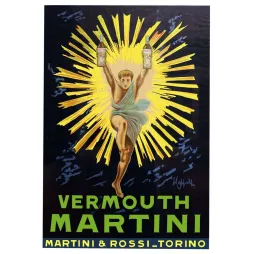 Vermouth Martini – Affiche pub vintage Cappiello soleil Turin