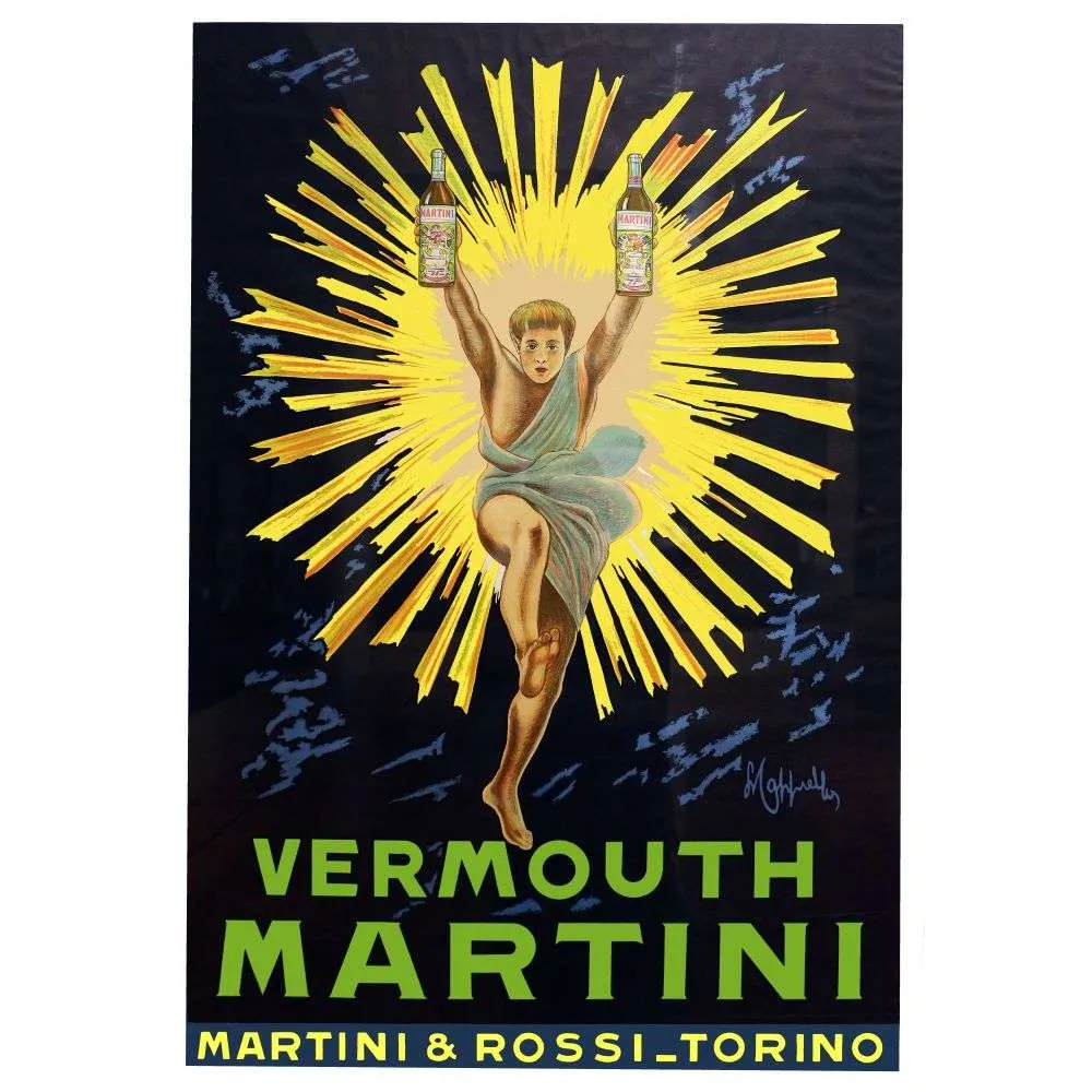 Vermouth Martini – Affiche pub vintage Cappiello soleil Turin Vermouth Martini – Affiche pub vintage Cappiello soleil Turin