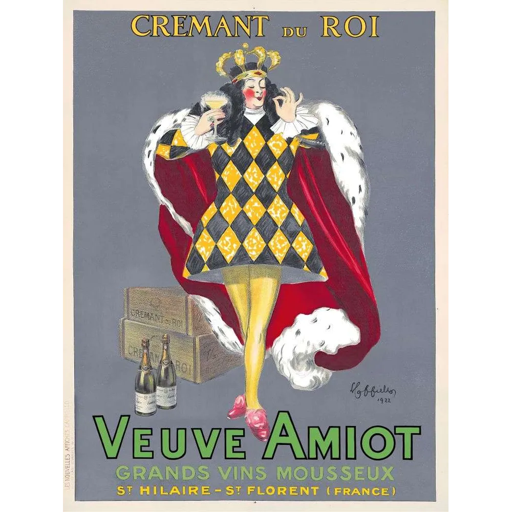 Veuve Amiot Crémant du Roi – Affiche pub vintage Cappiello 1922 Veuve Amiot Crémant du Roi – Affiche pub vintage Cappiello 1922