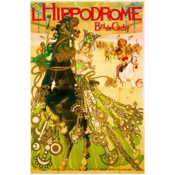 Hippodrome Paris – Affiche spectacle vintage équestre Art Nouveau