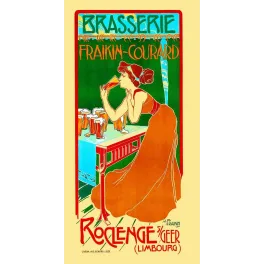 Brasserie Fraikin-Courard – Affiche pub vintage bière Belgique 1900