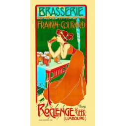 Brasserie Fraikin-Courard – Affiche pub vintage bière Belgique 1900