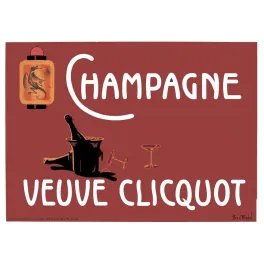 Champagne Veuve Clicquot – Affiche pub vintage Amsterdam minimaliste