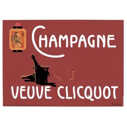 Champagne Veuve Clicquot – Affiche pub vintage Amsterdam minimaliste