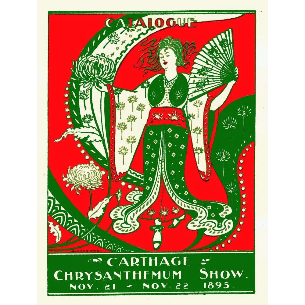 Carthage Chrysanthemum Show – Illustration vintage catalogue 1895 Carthage Chrysanthemum Show – Illustration vintage catalogue 1895