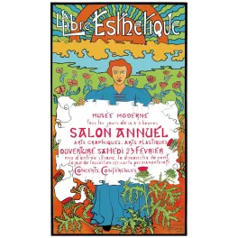 La Libre Esthétique – Affiche salon art Bruxelles Combaz 1895