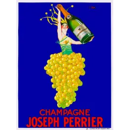 Champagne Joseph Perrier – Affiche pub vintage grappe raisin