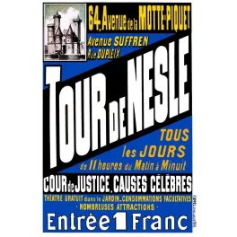 Tour de Nesle Paris – Affiche attraction vintage cour de justice
