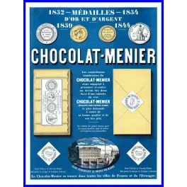 Affiche publicitaire ancienne Chocolat Menier, XIXe siècle, Noisiel