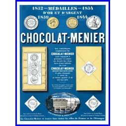 Affiche publicitaire ancienne Chocolat Menier, XIXe siècle, Noisiel