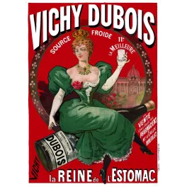 Vichy Dubois Reine de l'Estomac – Affiche pub vintage eau minérale