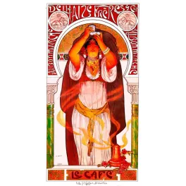 Delhaize Frères Le Café – Affiche pub vintage Art Nouveau Bruxelles