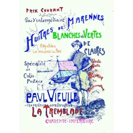 Huîtres Marennes Paul Vieullé – Document pub vintage ostréiculture
