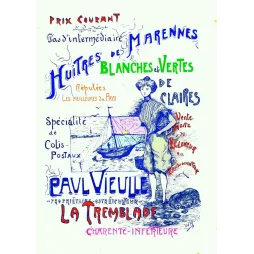 Huîtres Marennes Paul Vieullé – Document pub vintage ostréiculture
