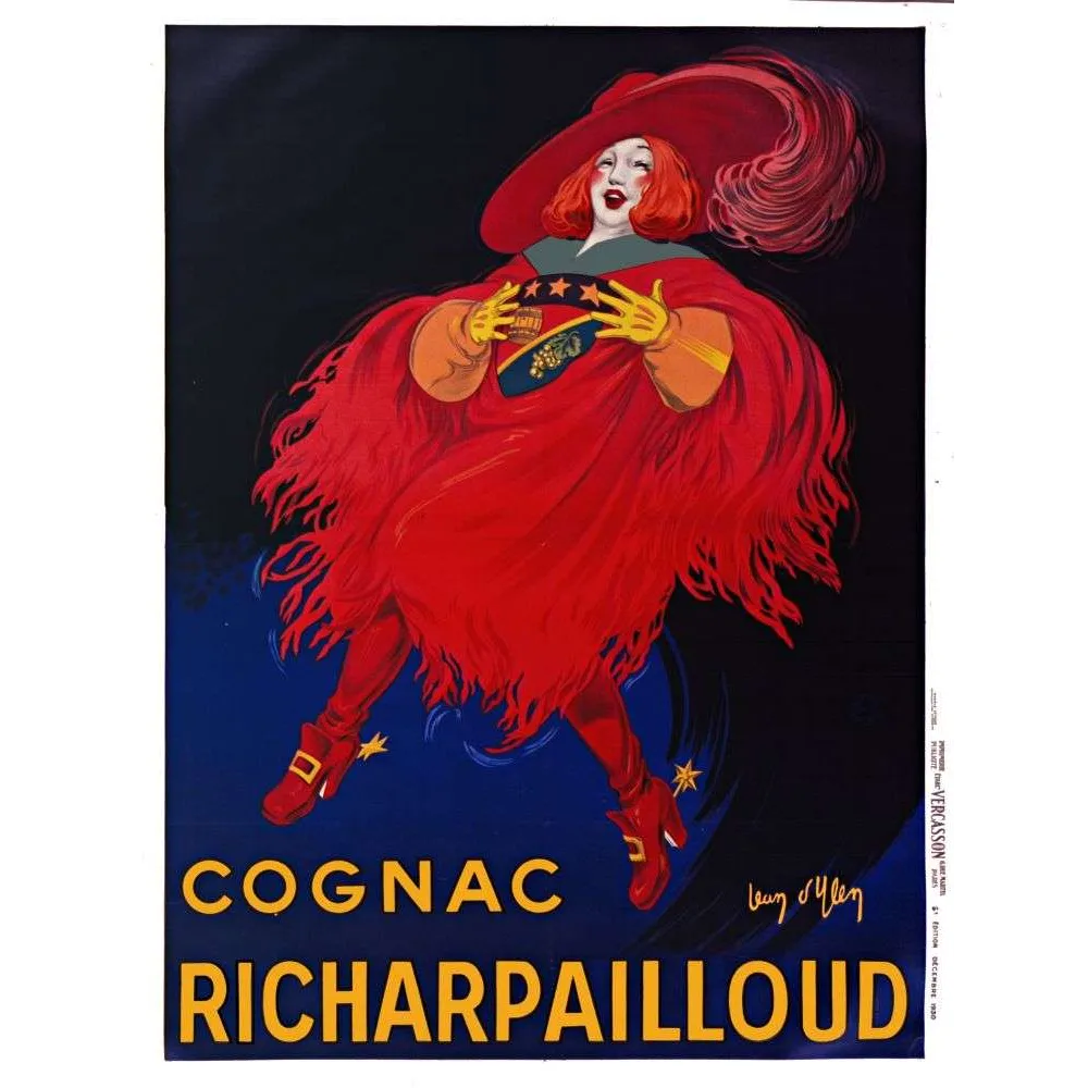 Cognac Richarpailloud – Affiche pub vintage Léon d'Ully 1930 Cognac Richarpailloud – Affiche pub vintage Léon d'Ully 1930