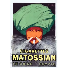 Cigarettes Matossian Le Caire – Affiche pub vintage Léon d'Ully 1926