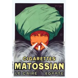Cigarettes Matossian Le Caire – Affiche pub vintage Léon d'Ully 1926